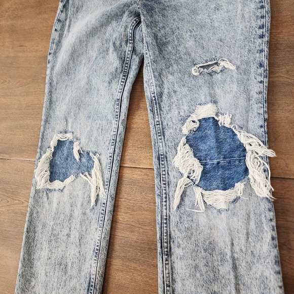 Free People We The Free Stone Wash Distressed High Rise Straight Leg Jeans Sz 28 - Picture 3 of 13